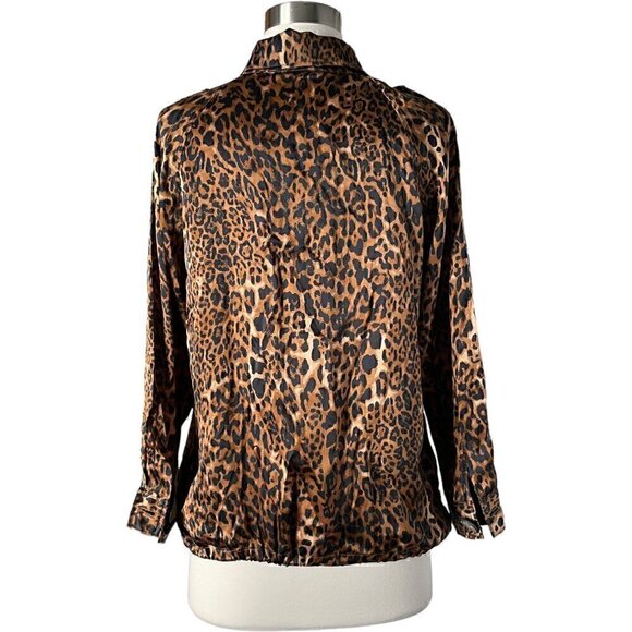 CAMI NYC Quinn Silk Jacket Leopard Print XS Zip Front Animal Bomber - Picture 4 of 8